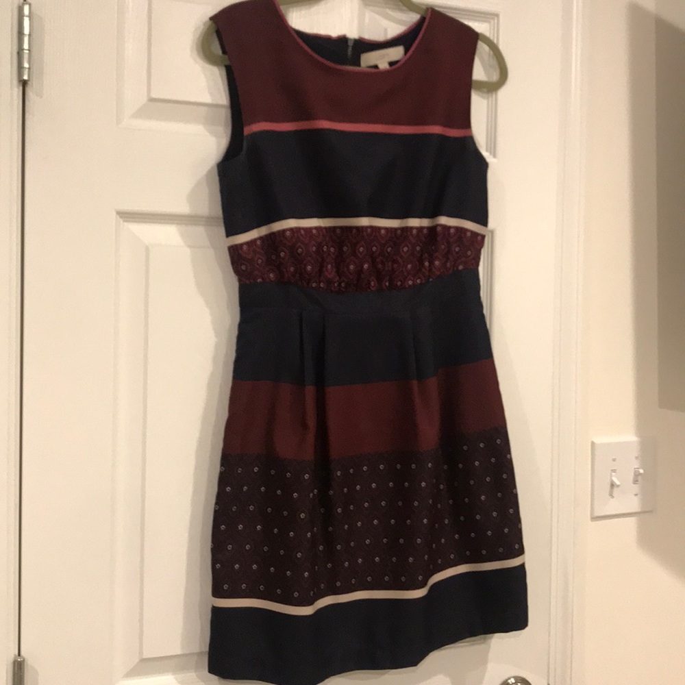 Loft navy and maroon size 2 dress